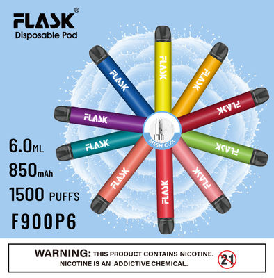 F900 P6 ομαλή σπείρα πλέγματος μανδρών 1500puffs Vape ροών αέρος μίας χρήσης