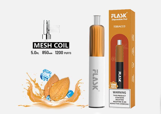 5.0ml 1200 ηλεκτρονικό προϊόν μίας χρήσης τσιγάρων ψεκαστήρων ριπών