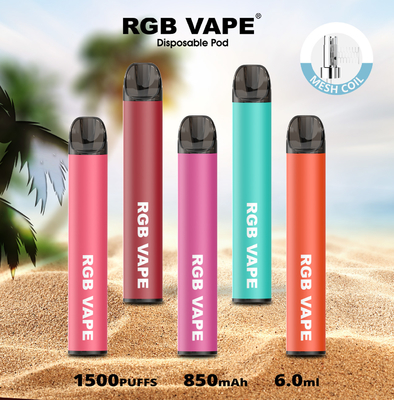 RGBvape SS304 Ecig 1500 μίας χρήσης συσκευές vape ριπών με τη σπείρα πλέγματος