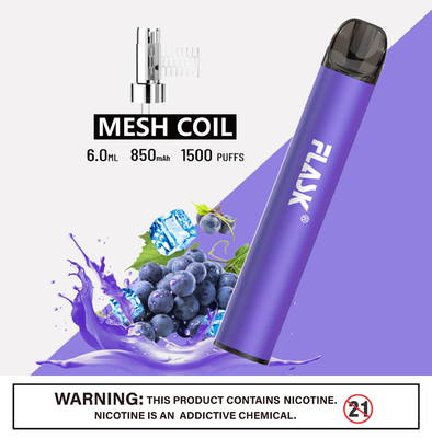 RGBvape SS304 Ecig 1500 μίας χρήσης συσκευές vape ριπών με τη σπείρα πλέγματος