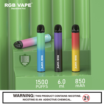 RGB μίας χρήσης Vape πλέγματος συσκευή 850mah υγιές Ε Cig λοβών σπειρών 6ml