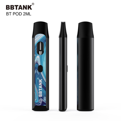 Το μίας χρήσης Vape κουμπί συσκευών 2ml συνήθειας THC προθερμαίνει την κεραμική σπείρα λειτουργίας καμία απόφραξη